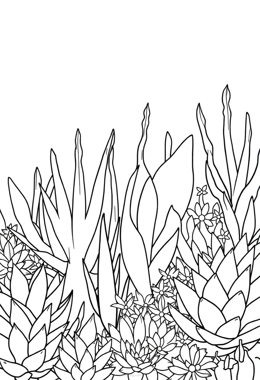 Succulent Garden Mandala coloring page for kids