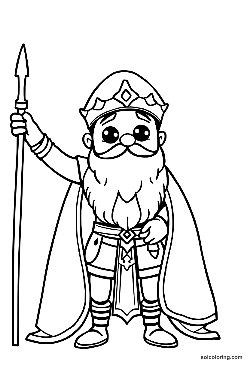 Cute Cartoon Sultan Mehmed IV at the Vienna Siege coloring page, free printable cute cartoon style