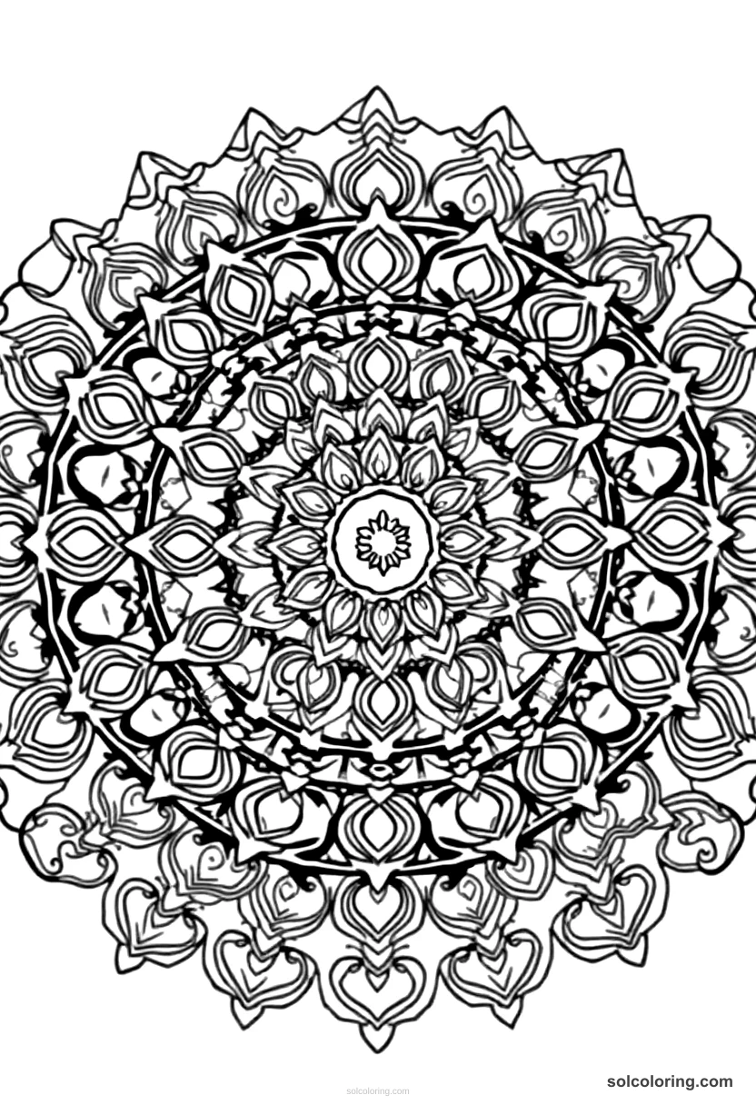 Mandala Sultan Mehmed IV at the Vienna Siege mandala coloring page for kids