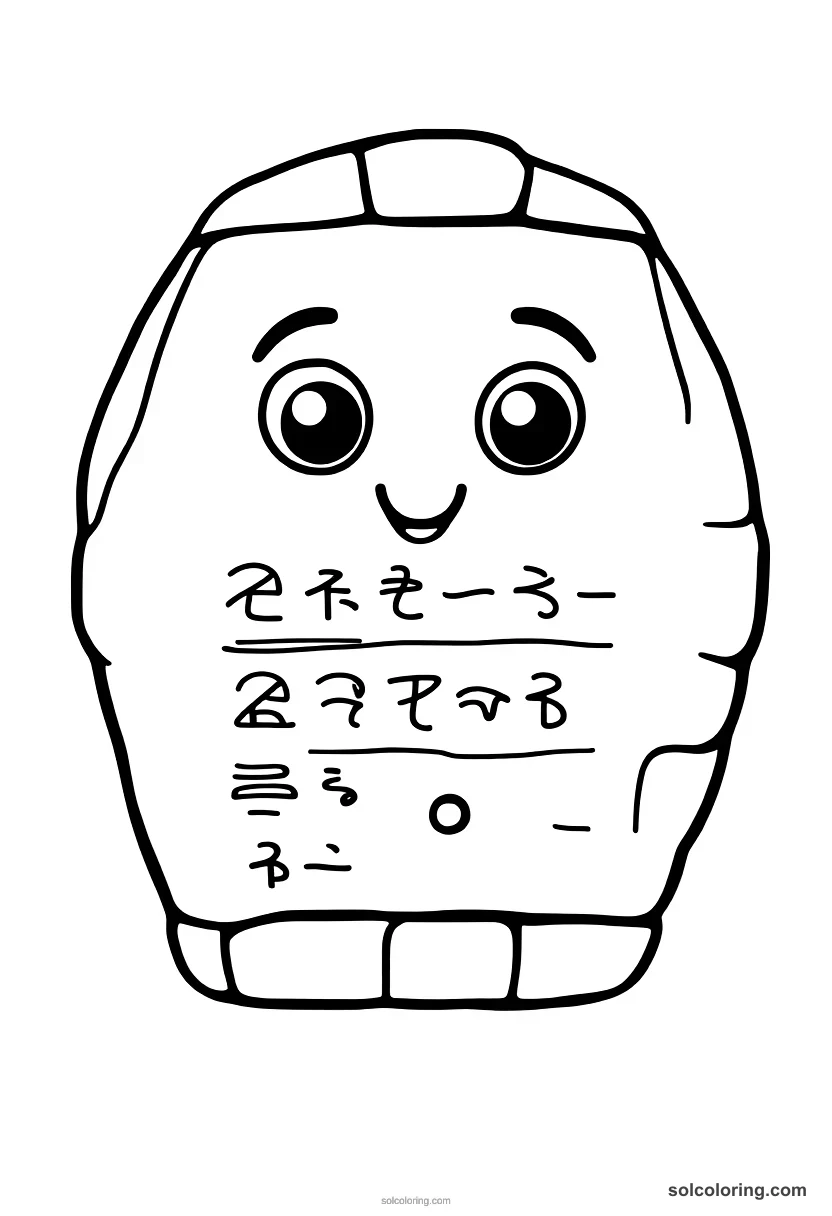 Cute Cartoon Sumerian Cuneiform Clay Tablet School cute cartoon coloring page for kids
