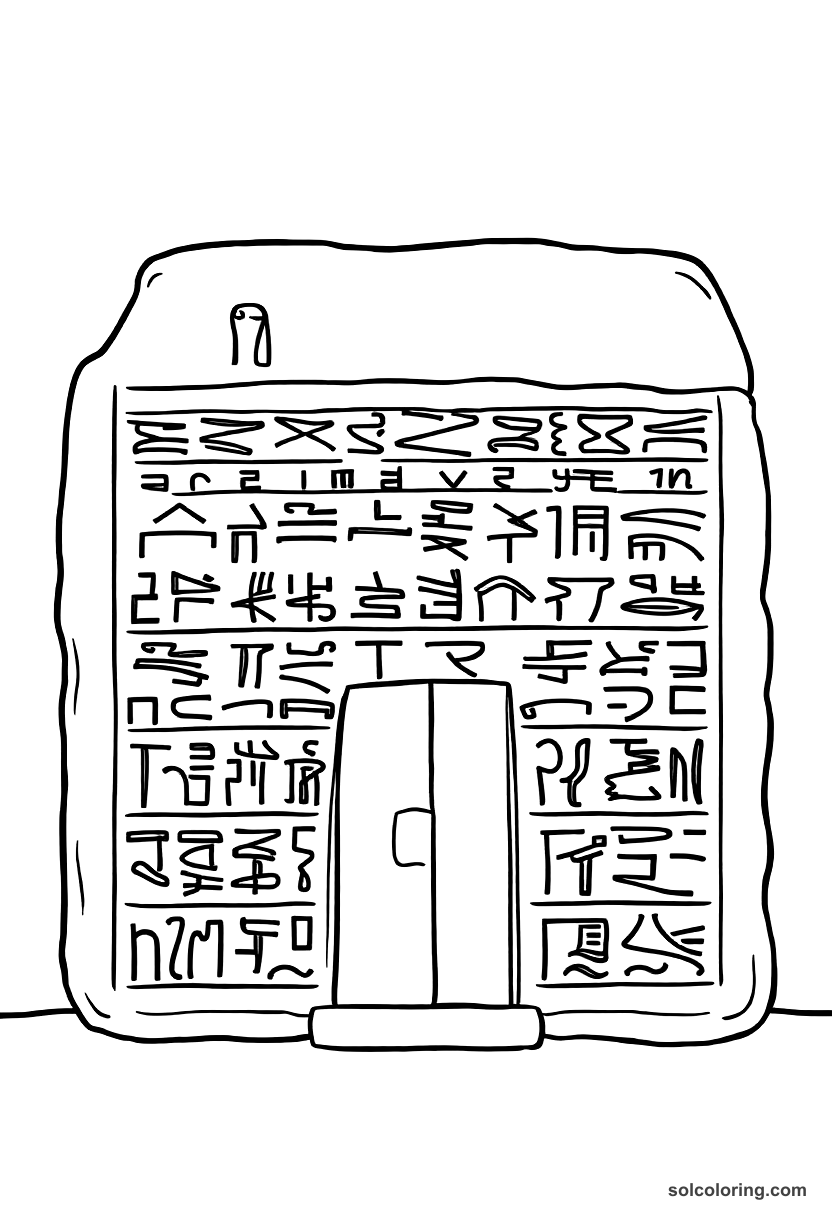 Simple Sumerian Cuneiform Clay Tablet School coloring page, free printable simple style