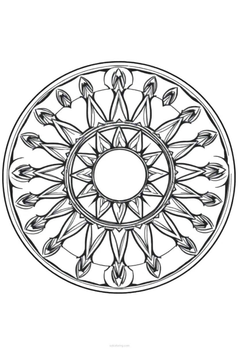 Sun And Moon Celestial Mandala coloring pages