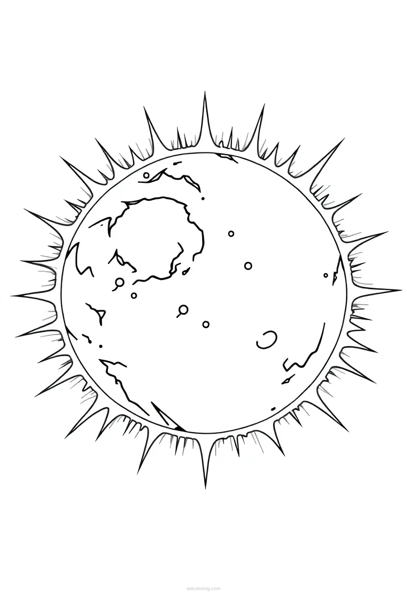 Sun With Solar Flares coloring pages