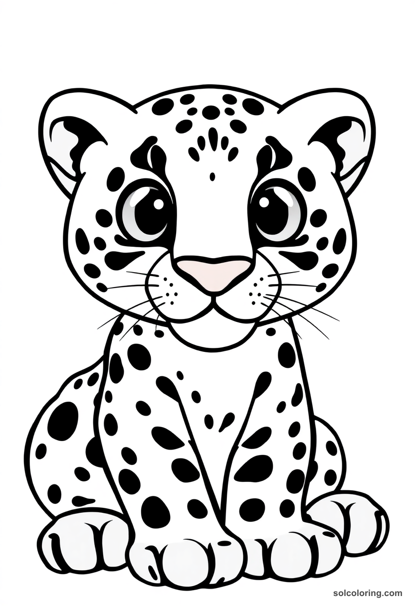 Cute Cartoon Sunda Clouded Leopard