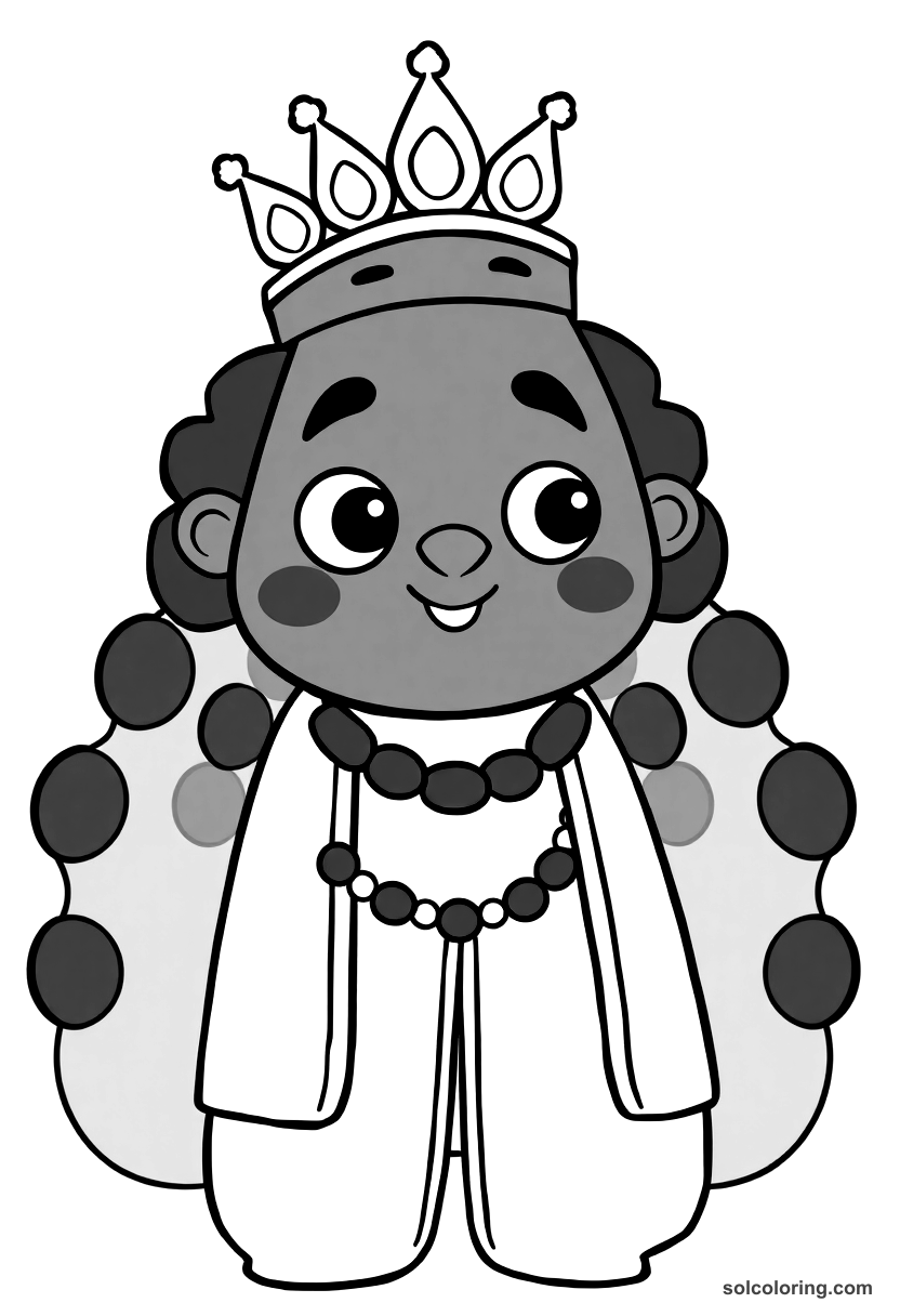 Cute Cartoon Sundiata Keita Founding the Mali Empire coloring page, free printable cute cartoon style