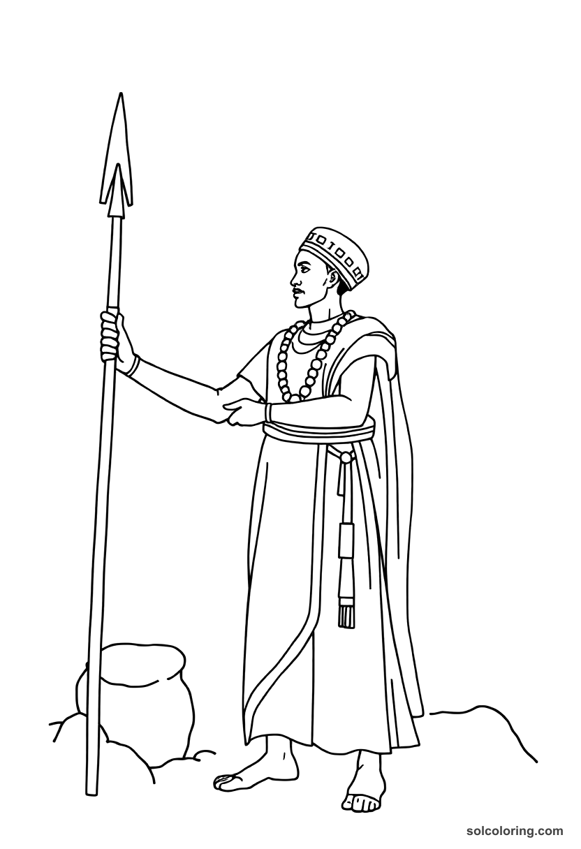 Simple Sundiata Keita Founding the Mali Empire coloring page, free printable simple style