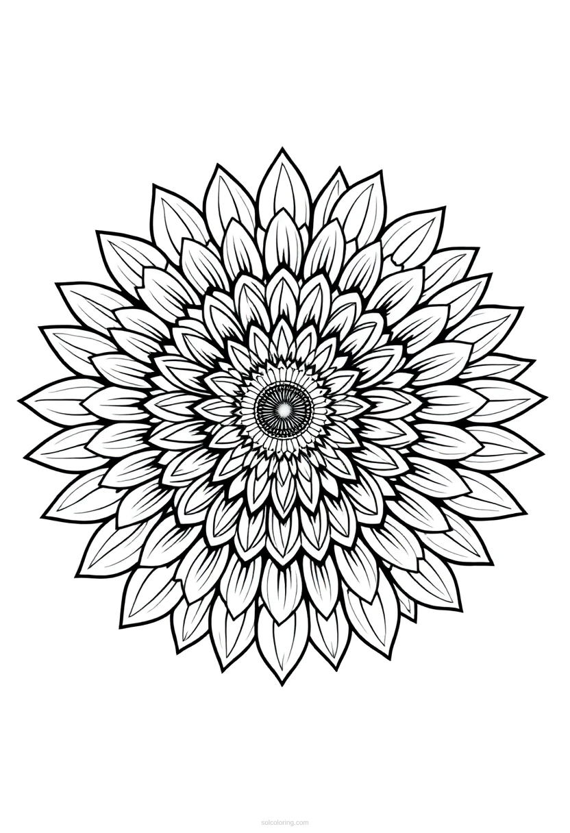 Sunflower coloring page for kids