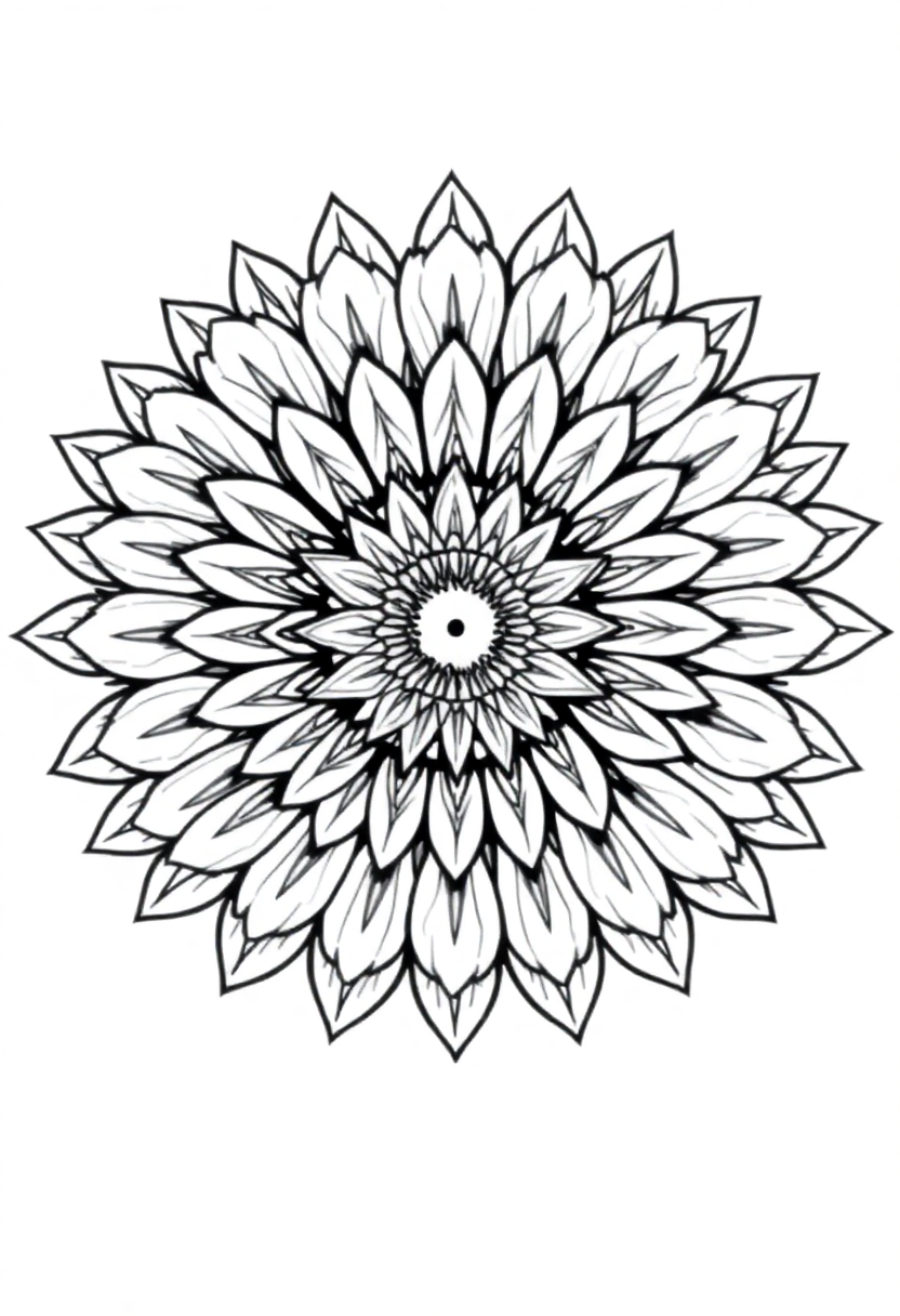 Sunflower coloring page, free printable