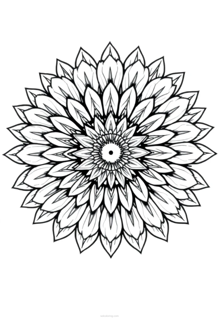 Sunflower coloring page for kids