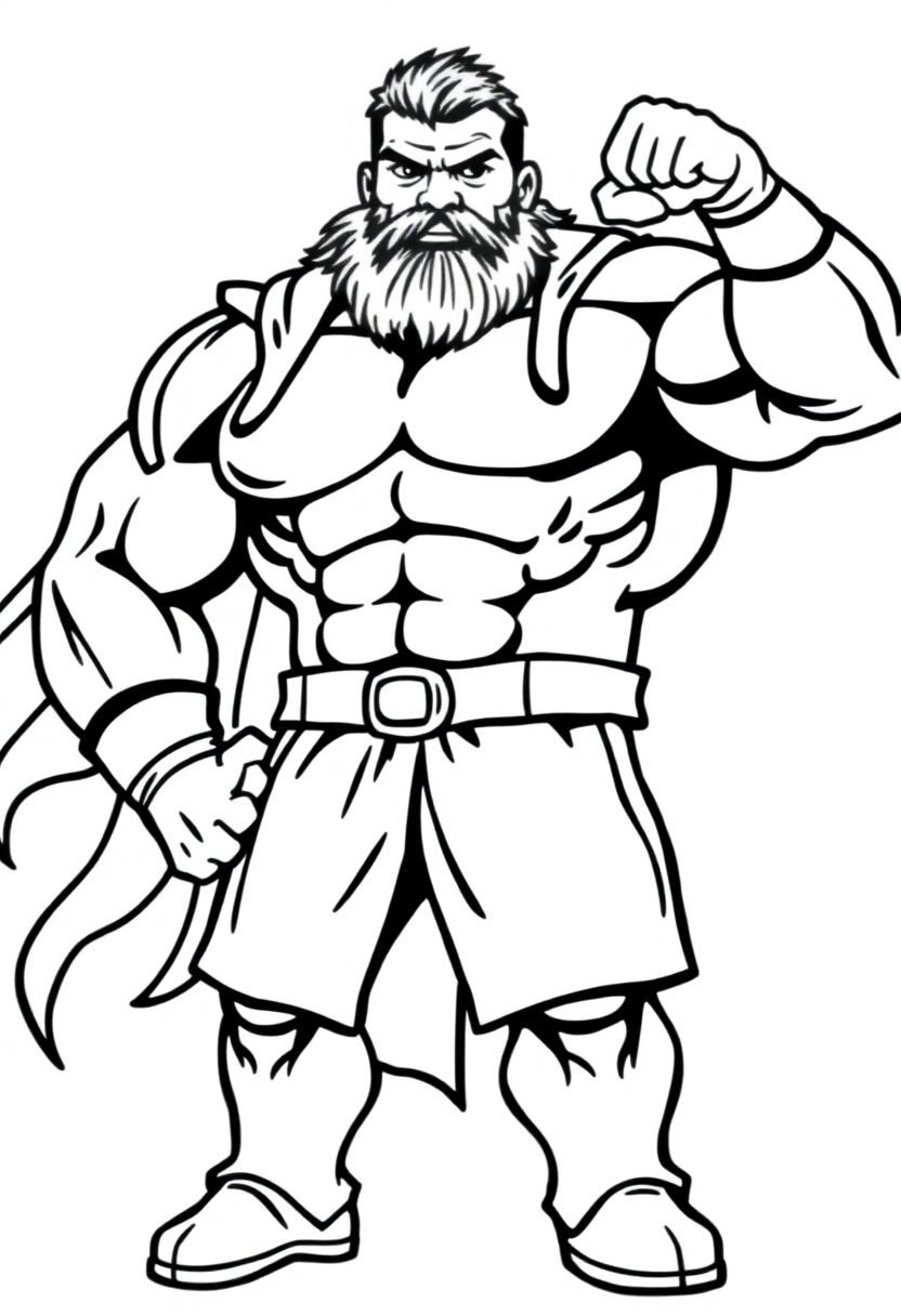 Super Strong Strongman coloring page, free printable