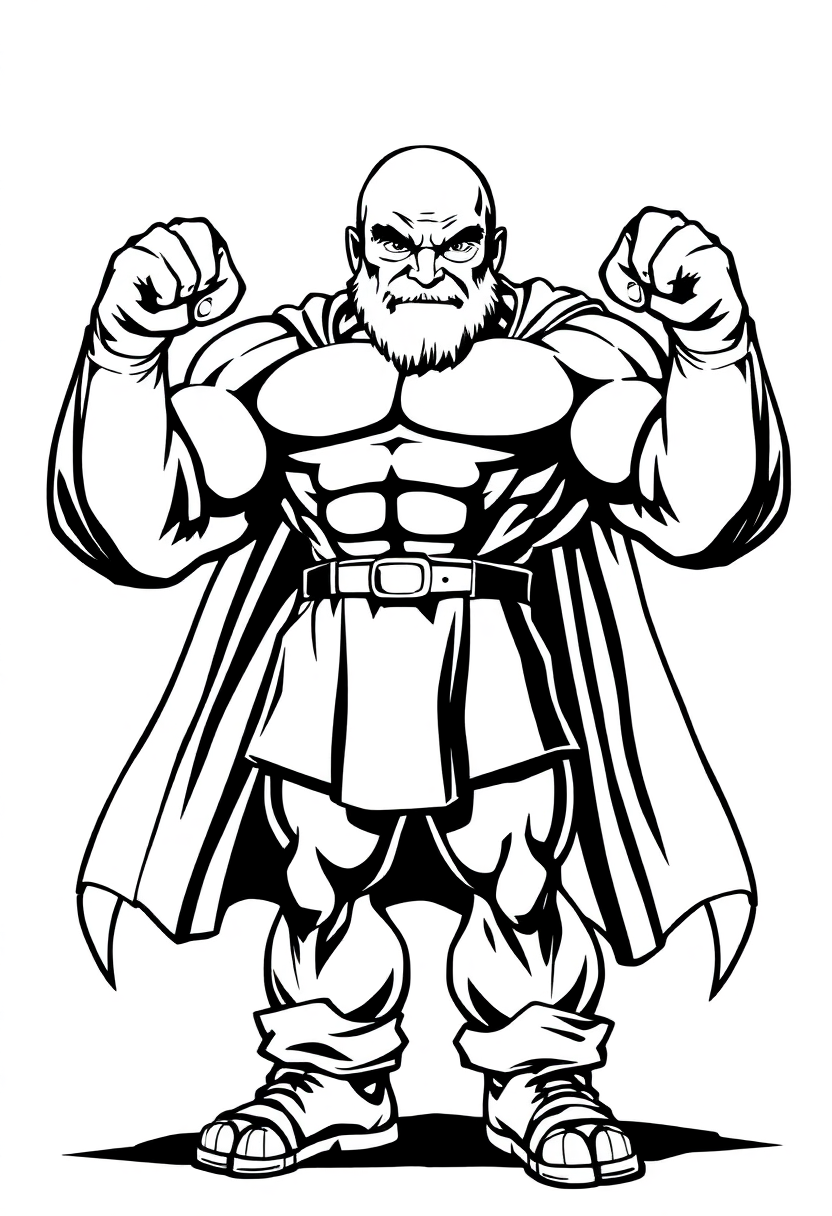 Super Strong Strongman coloring page, free printable