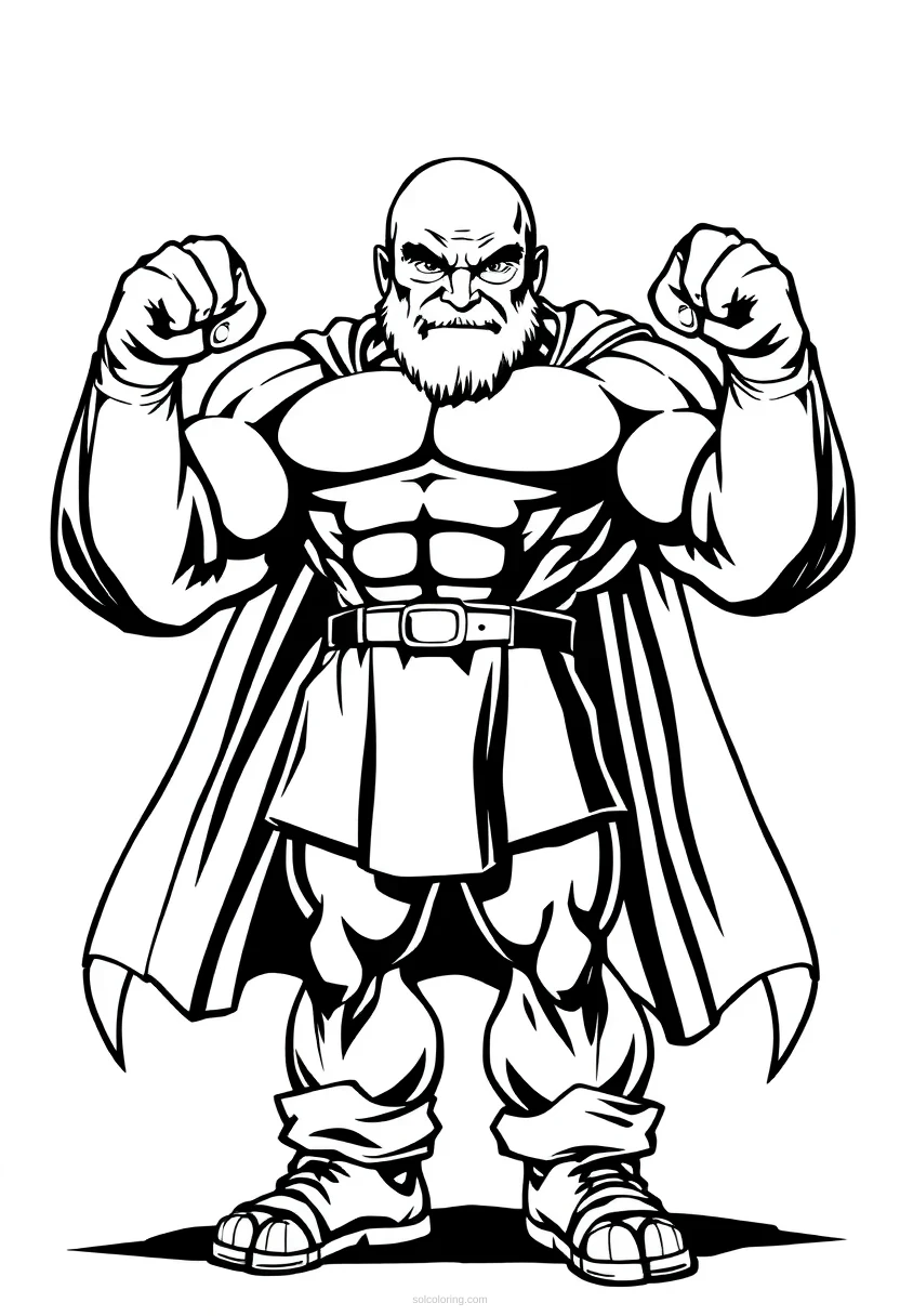 Super Strong Strongman coloring page for kids