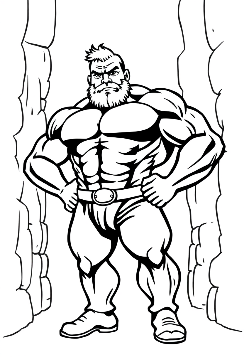 Super Strong Strongman coloring page, free printable