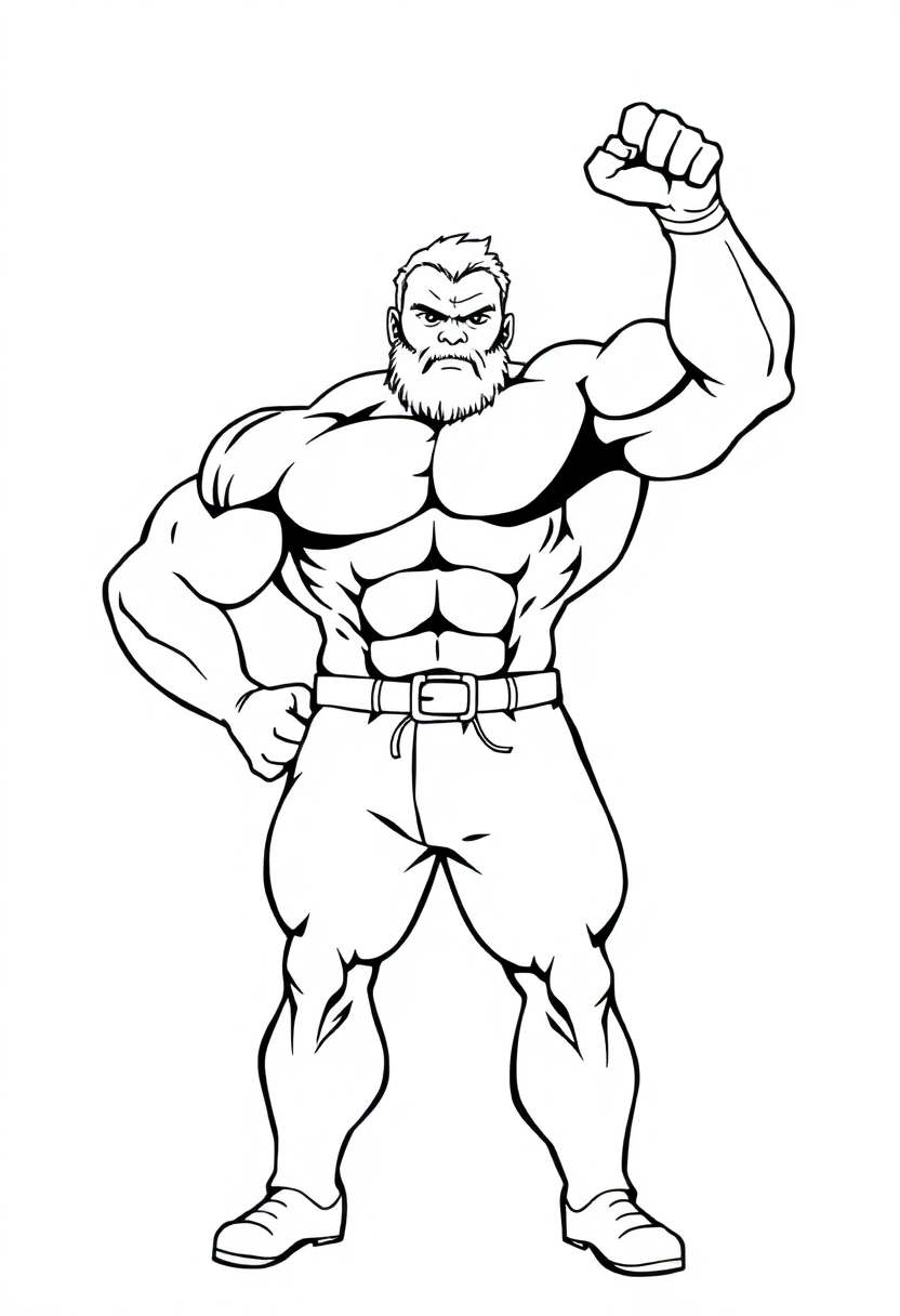 Super Strong Strongman coloring page, free printable