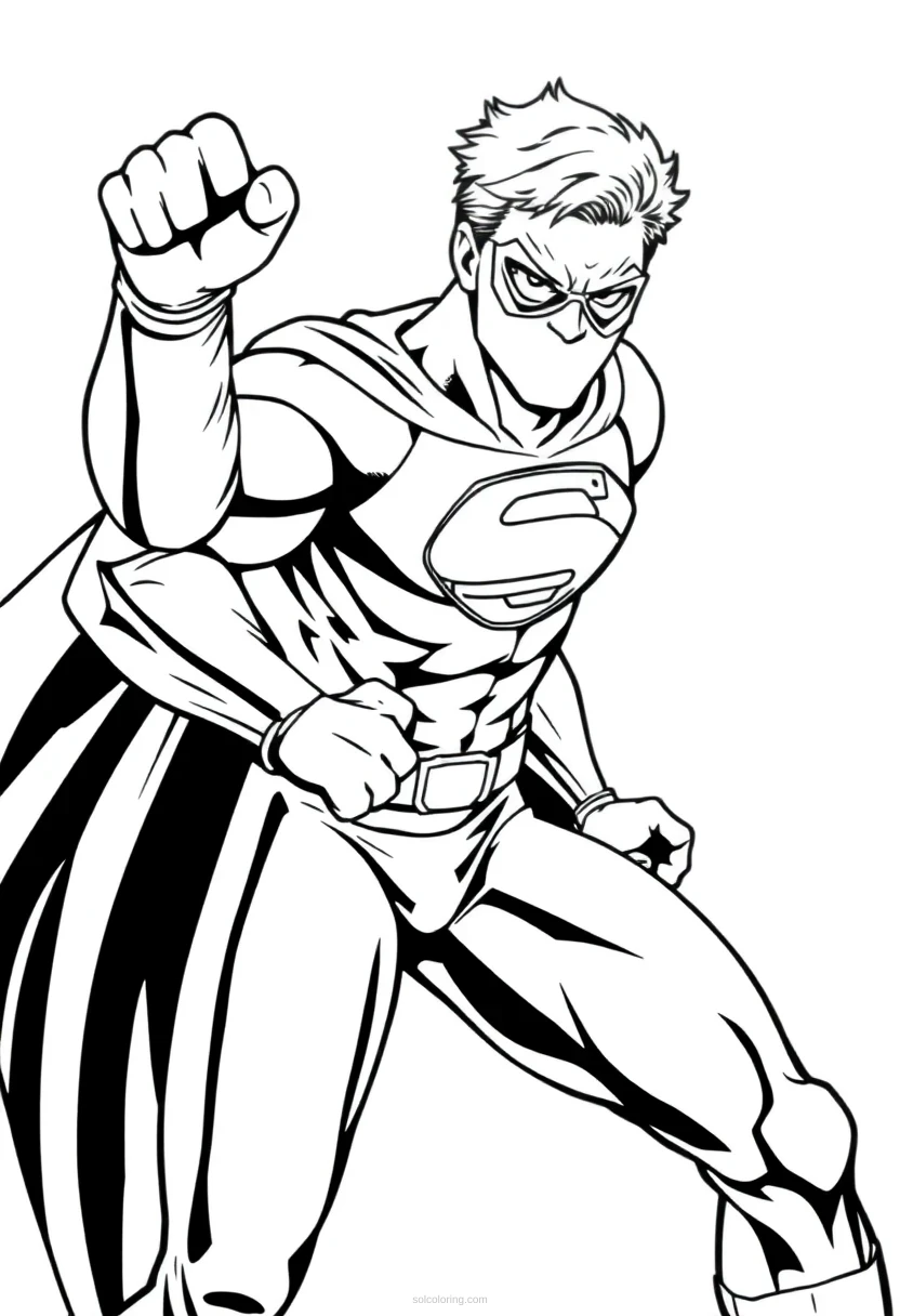 Superhero coloring page for kids