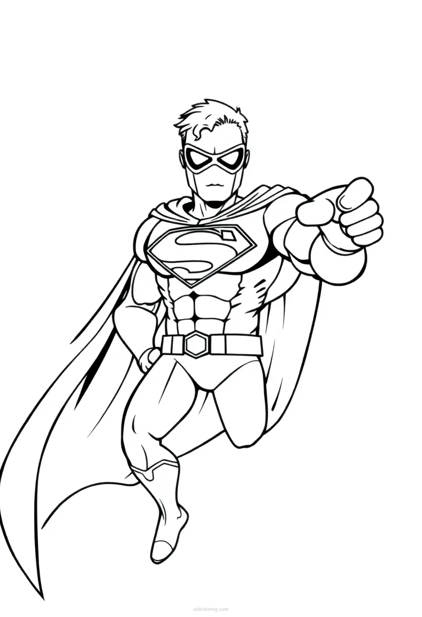 Superhero coloring page for kids