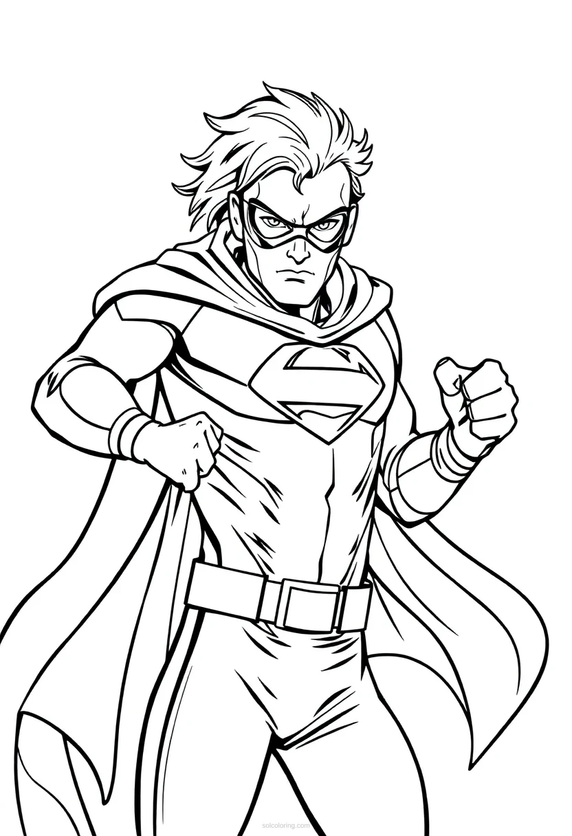 Superhero coloring page for kids