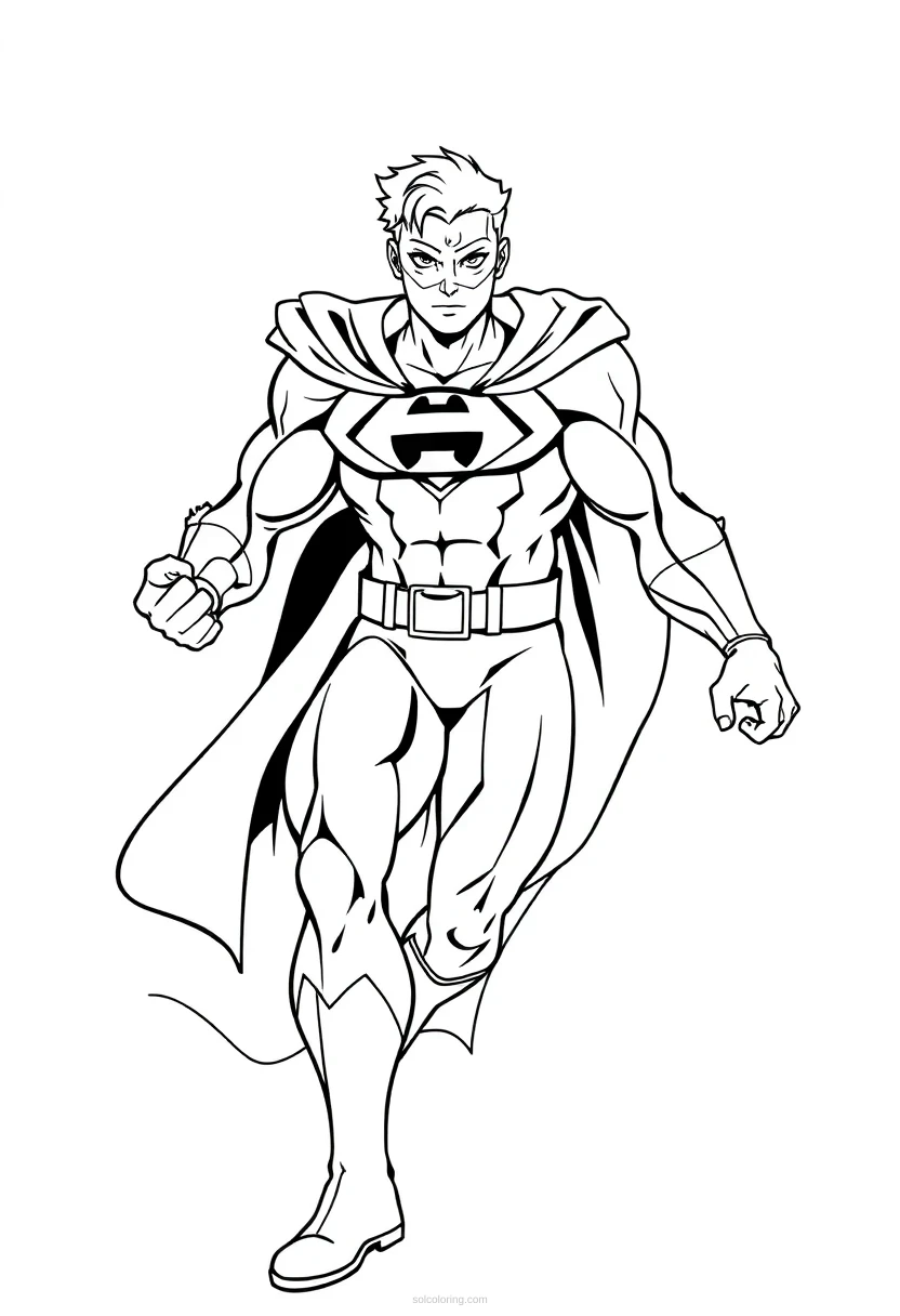 Superhero coloring page for kids