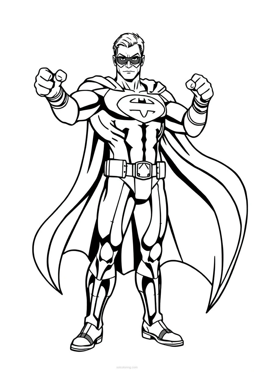 Superhero coloring page for kids