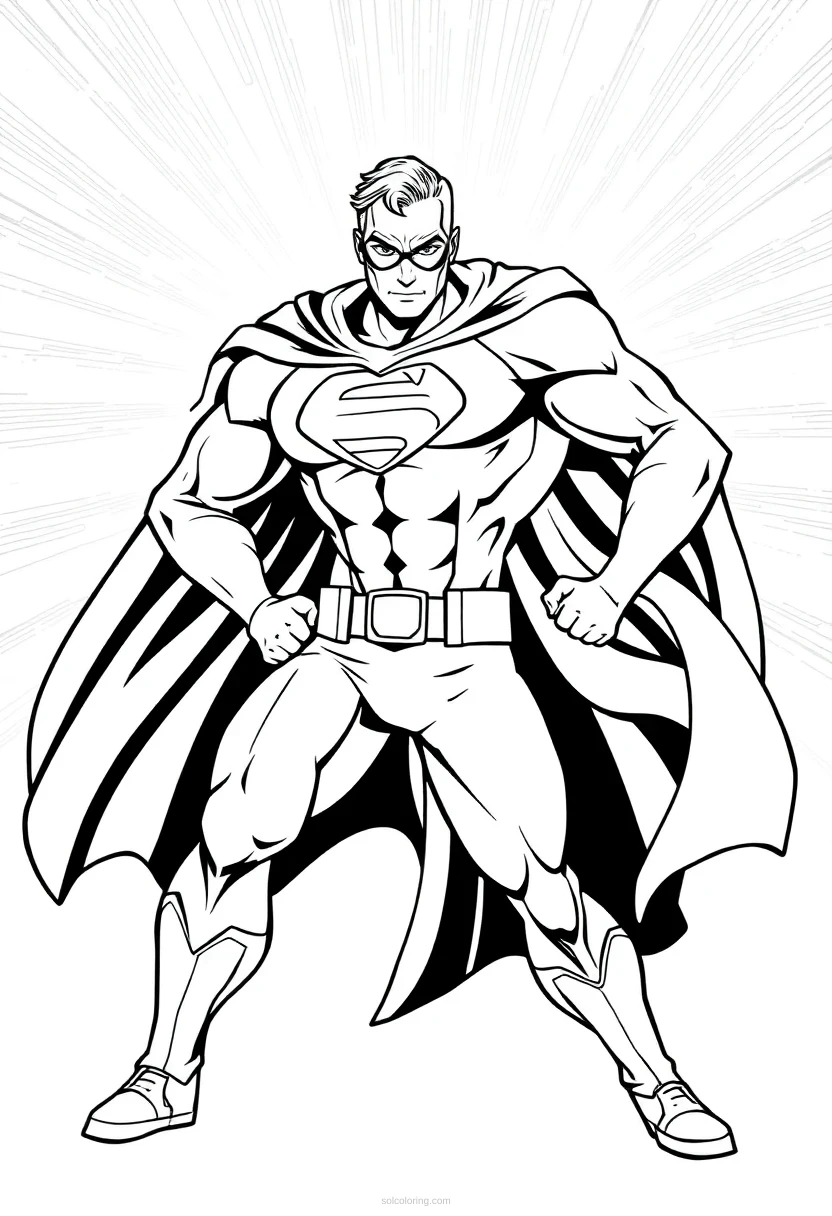 Superhero coloring page for kids