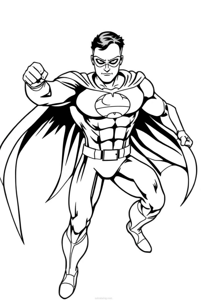 Superhero Detailed coloring page for kids