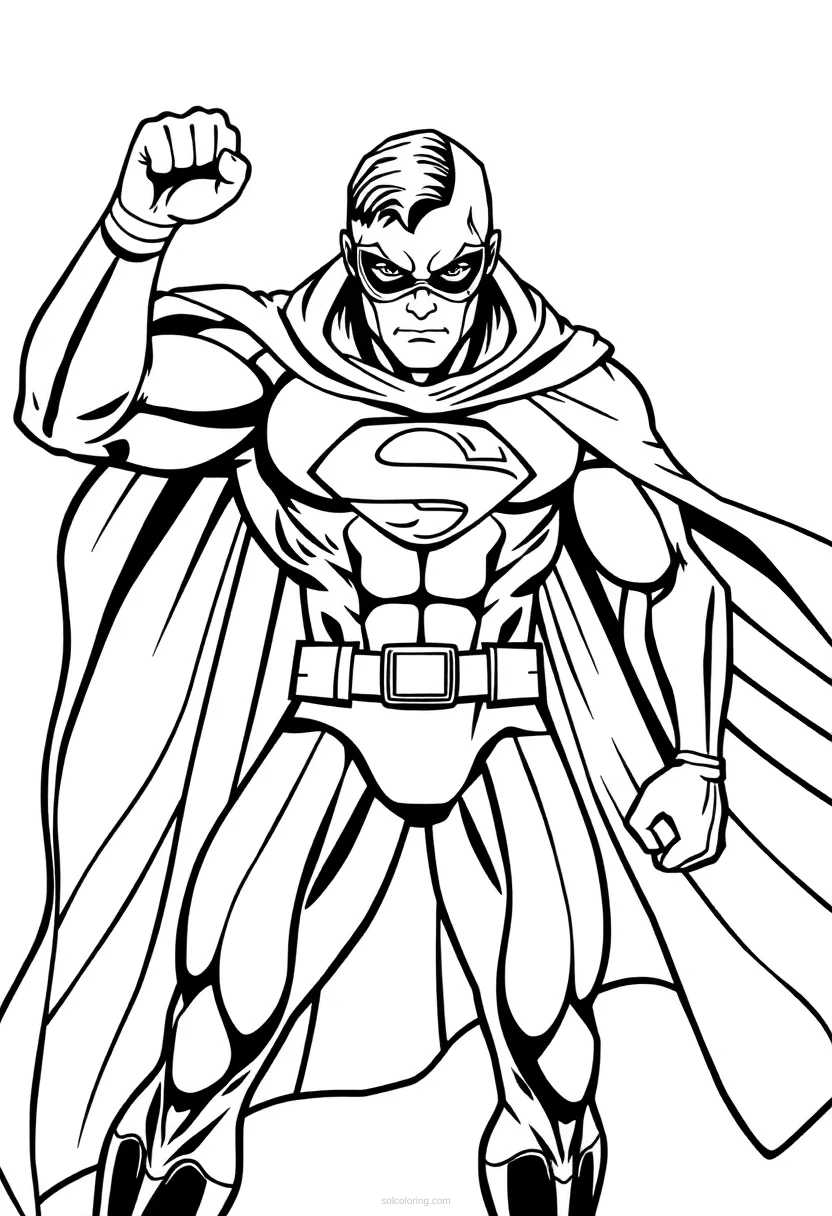 Superhero Detailed coloring page for kids