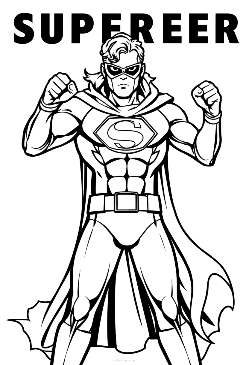 Superhero coloring page for kids
