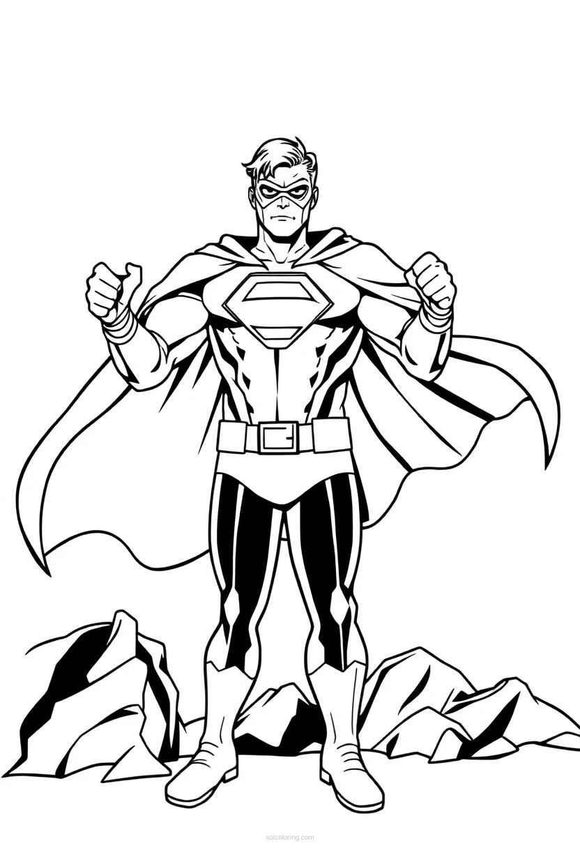 Superhero coloring page for kids