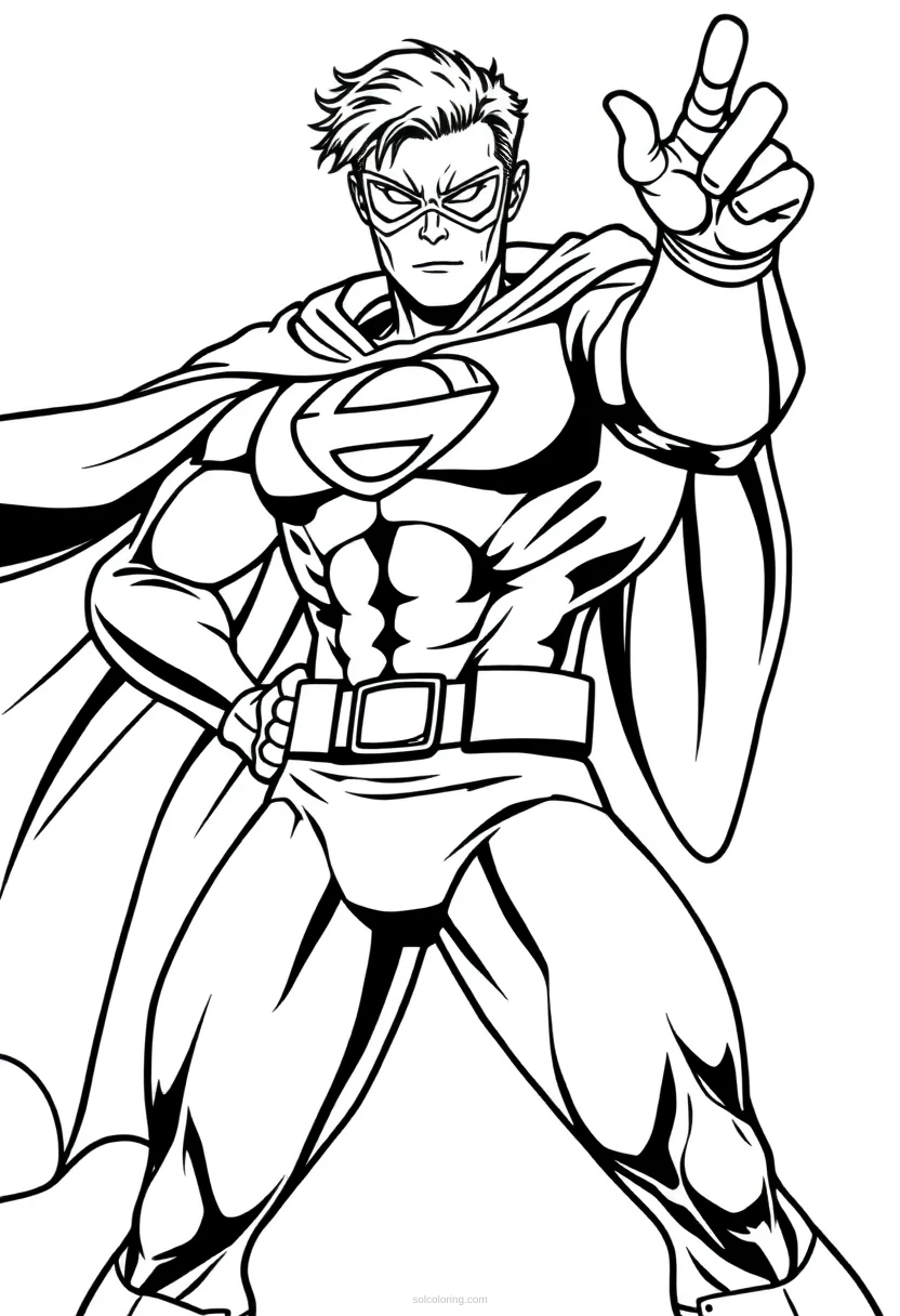 Superhero coloring page for kids