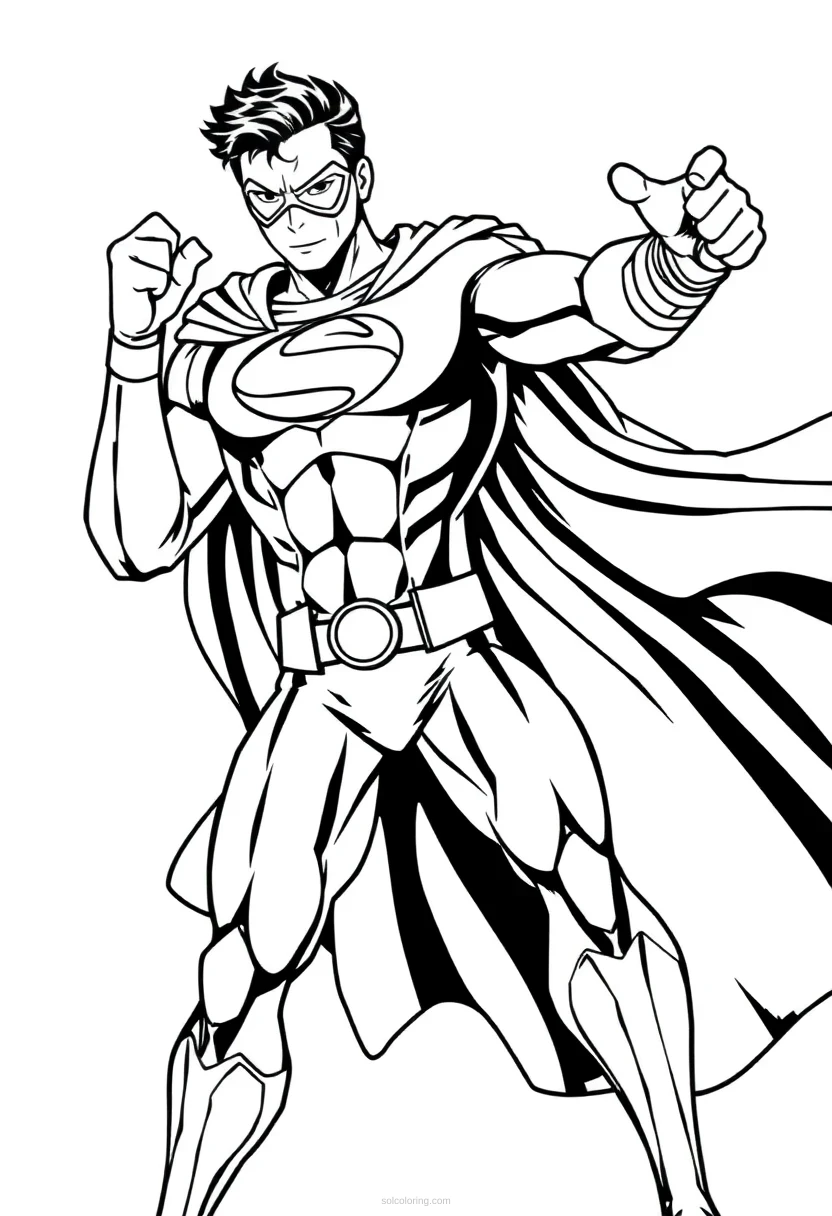 Superhero coloring page for kids