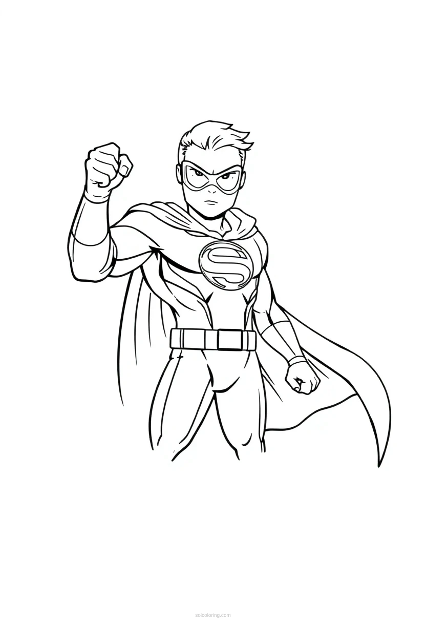 Superhero coloring page for kids