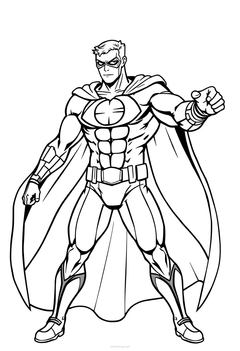 Superhero coloring page for kids