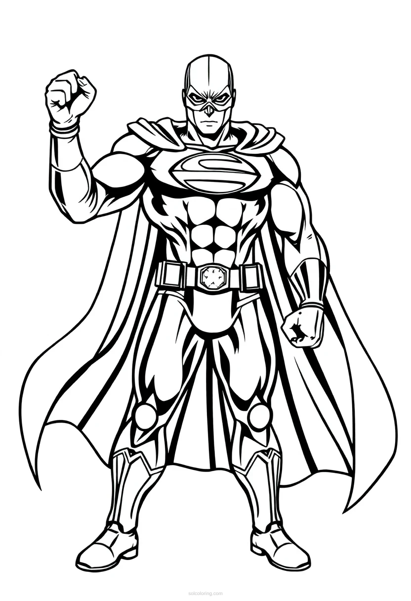Superhero coloring page for kids