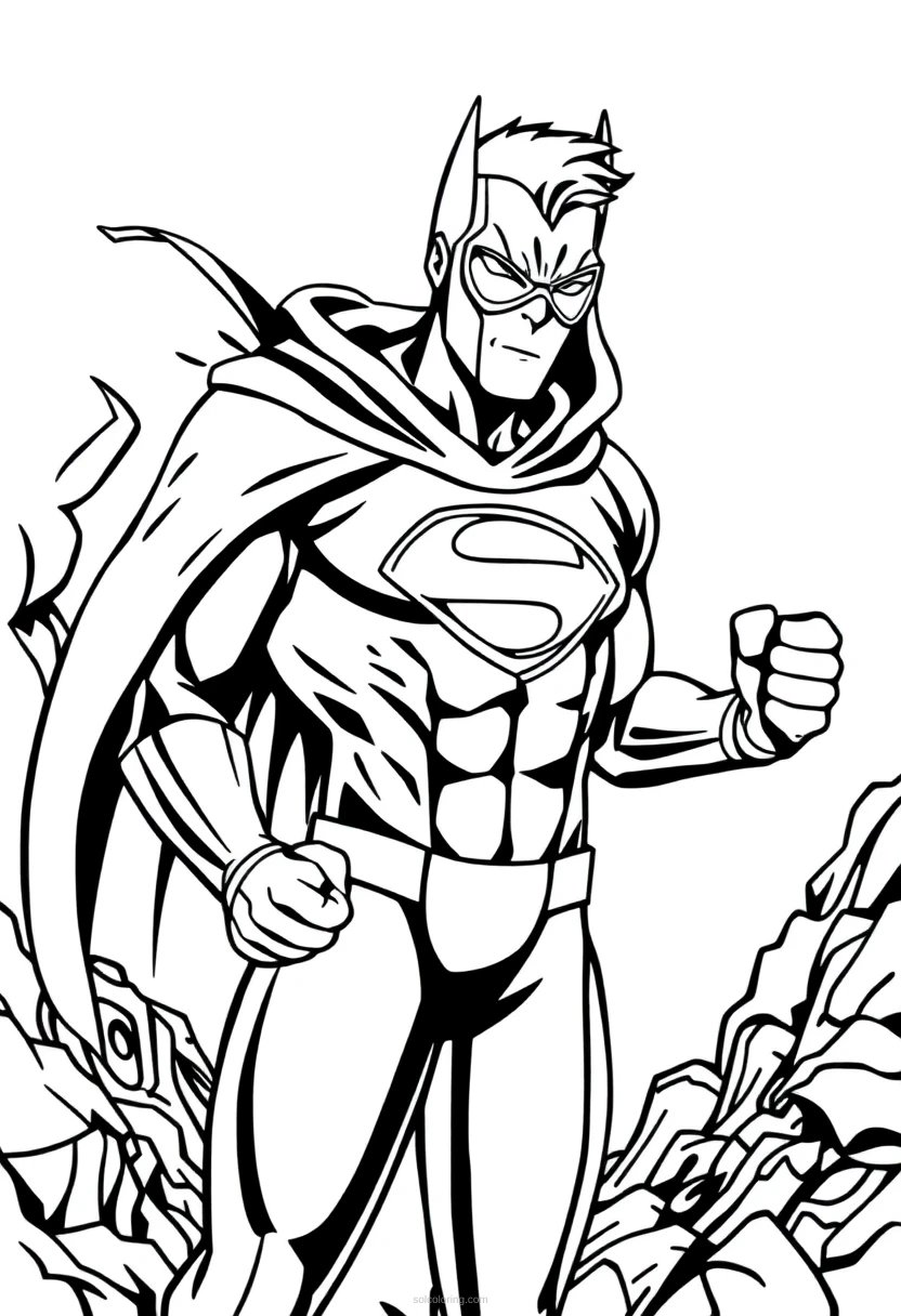 Superhero coloring page for kids