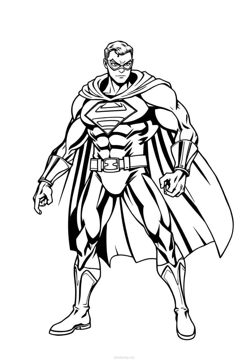 Superhero coloring page for kids