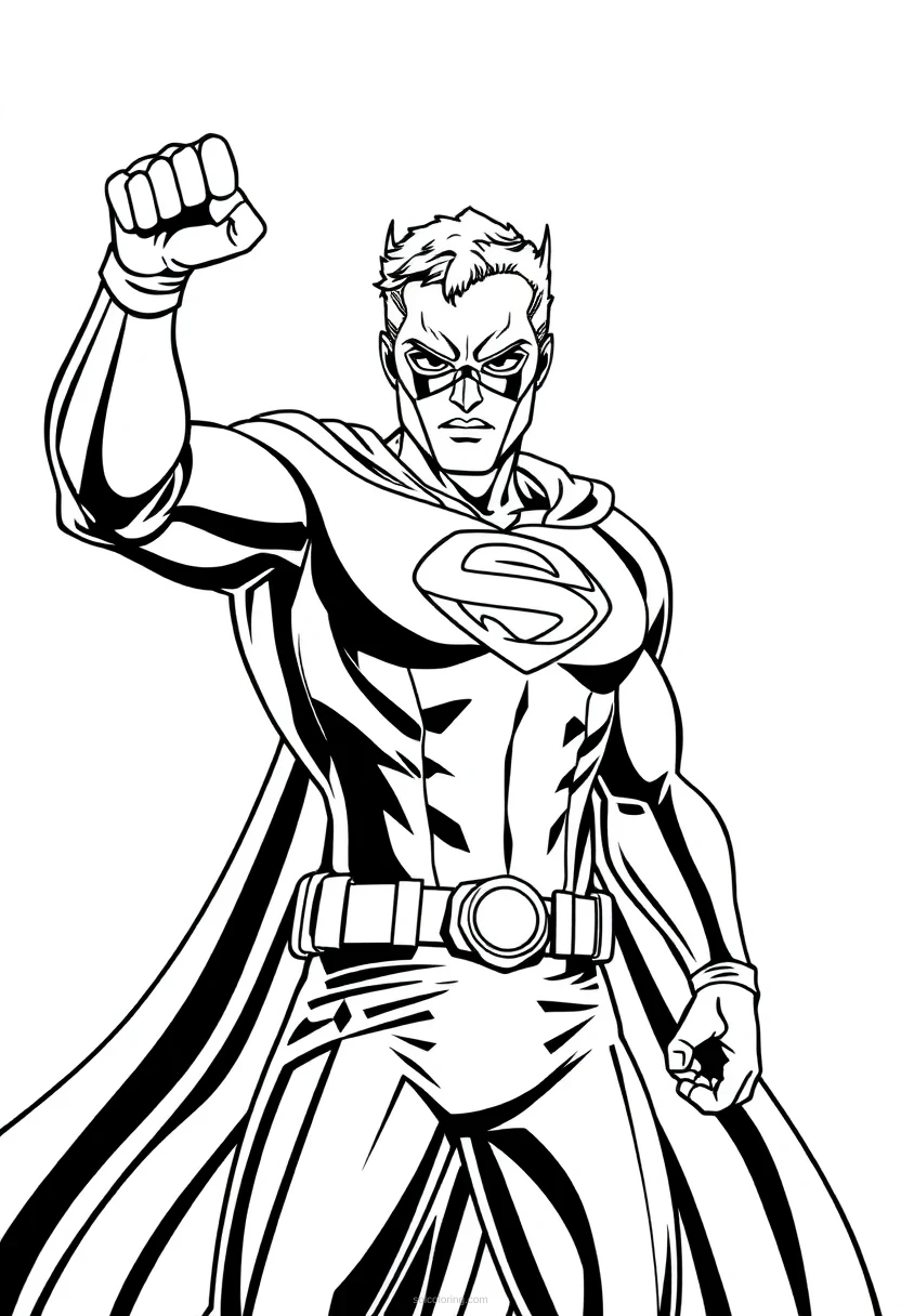 Superhero coloring page for kids