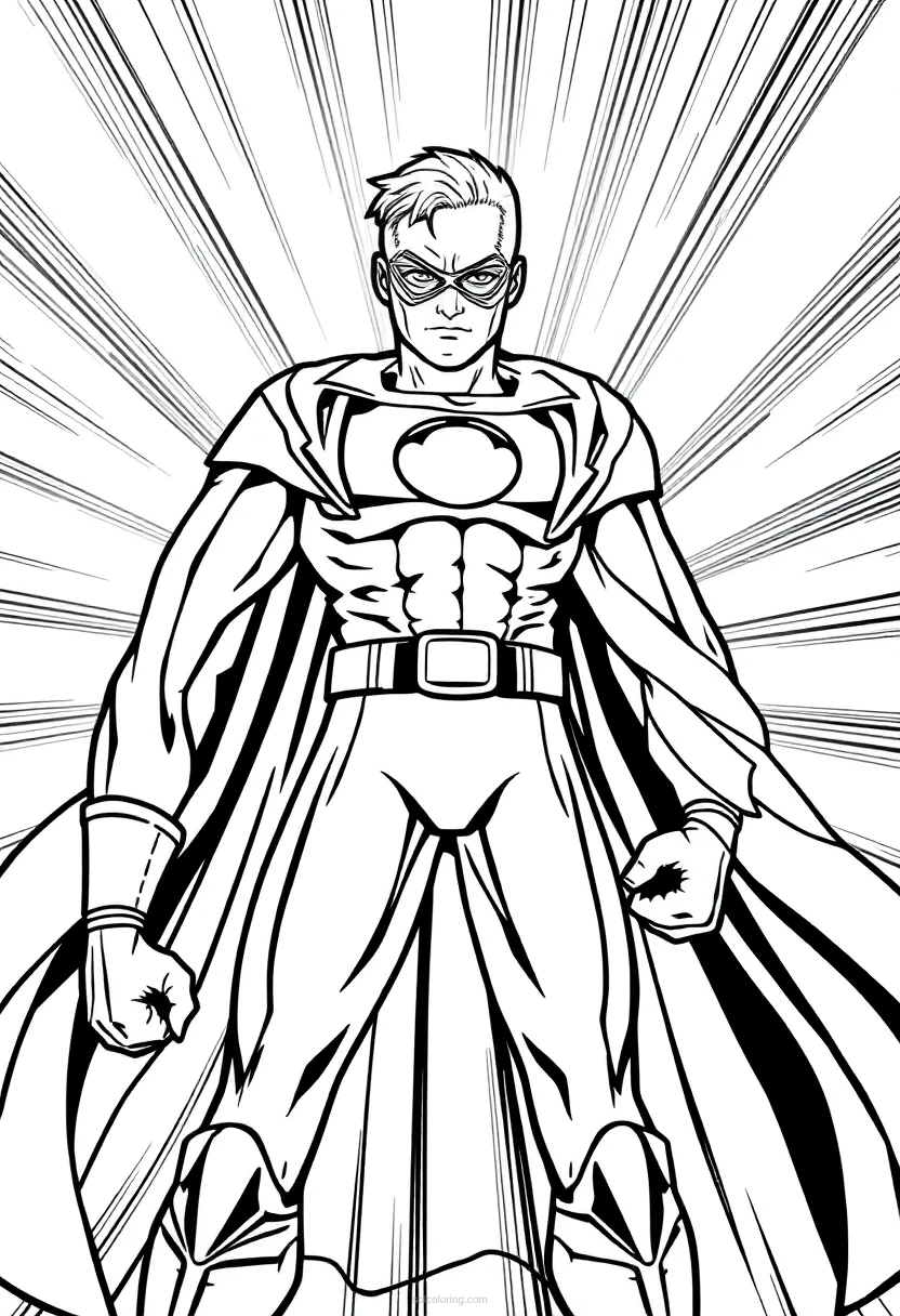 Superhero coloring page for kids
