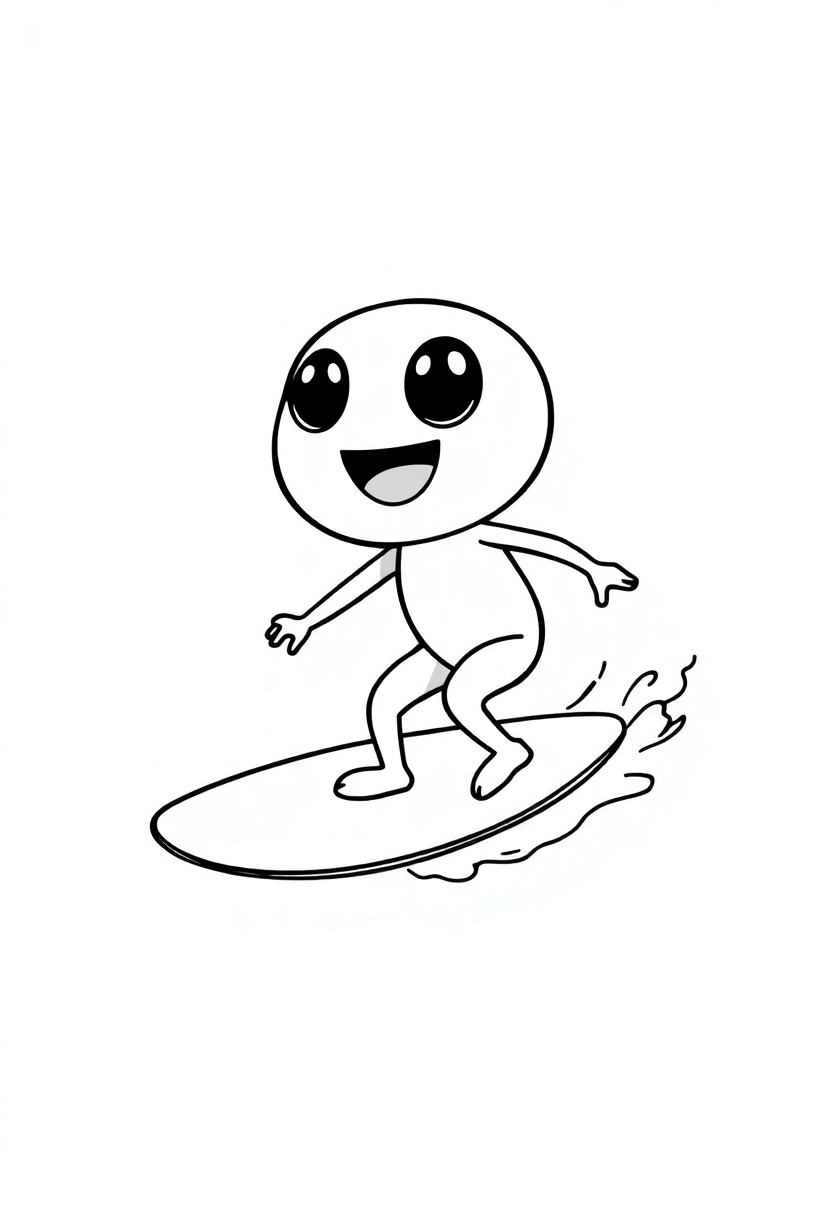 Surfing Big Waves coloring page, free printable