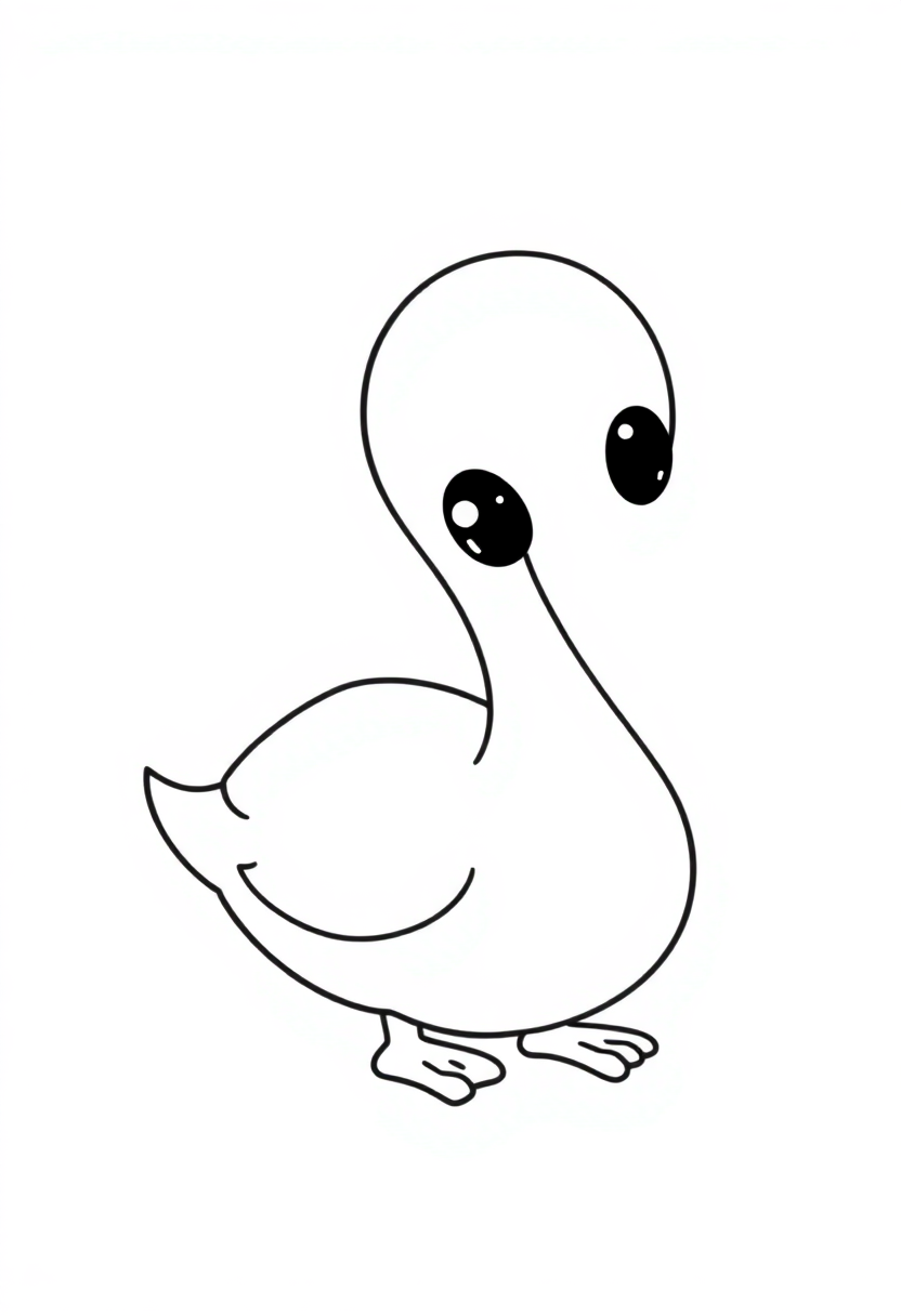 Swan coloring page, free printable
