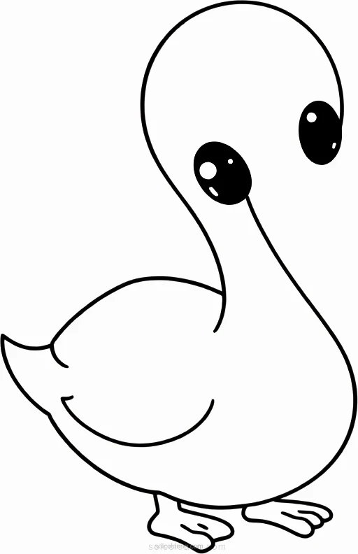 Swan coloring page for kids
