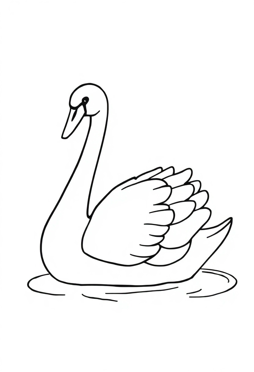 Swan coloring page, free printable