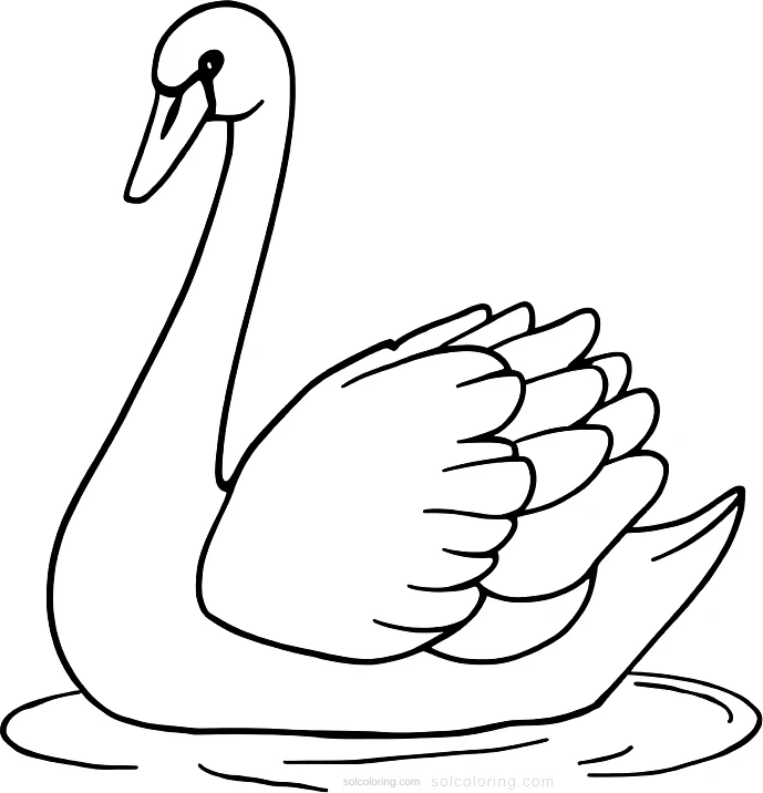 Swan coloring page for kids