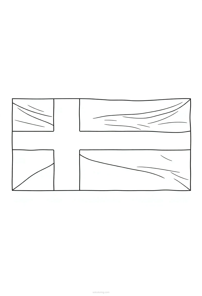 Swedish Flag coloring page for kids