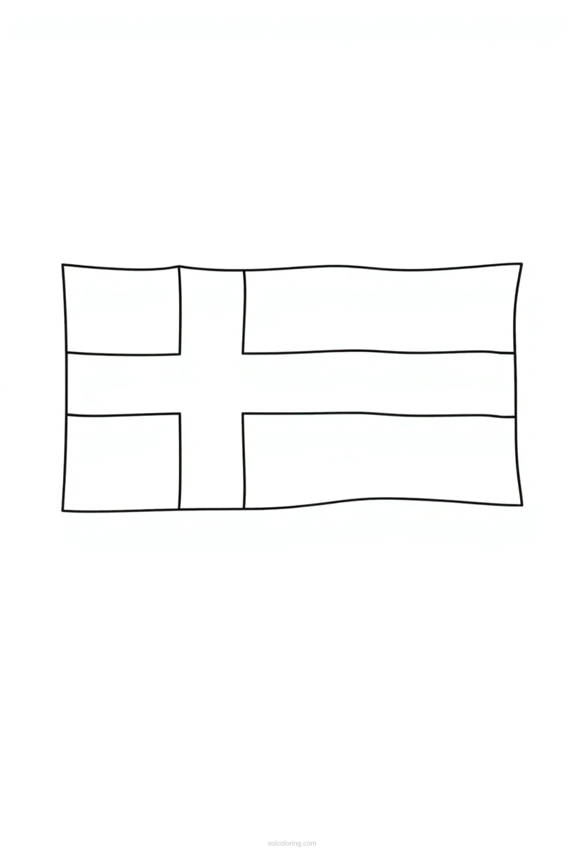 Swedish Flag coloring page for kids