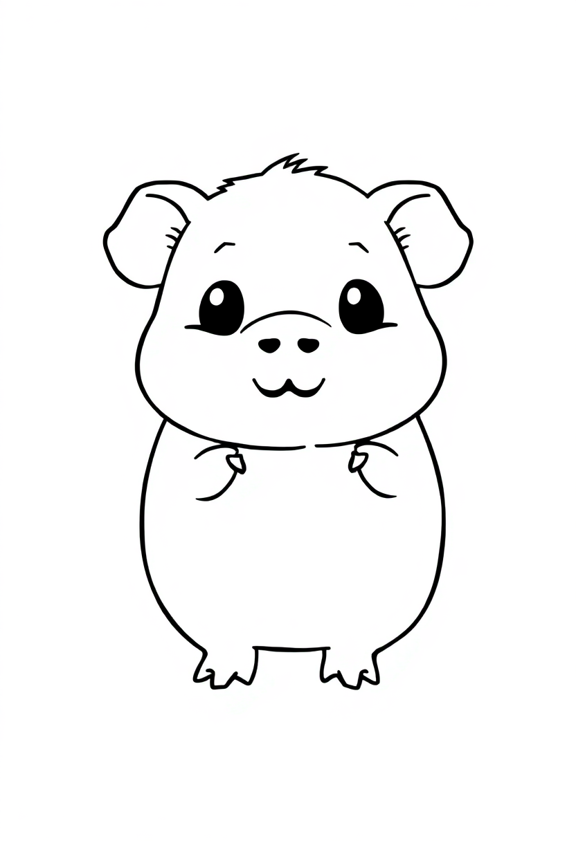 Sweet Guinea Pig coloring page, free printable