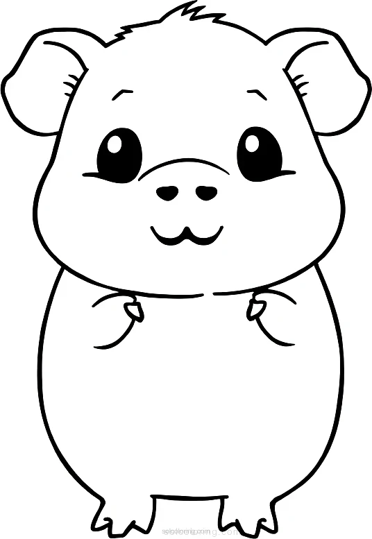 Sweet Guinea Pig coloring page for kids