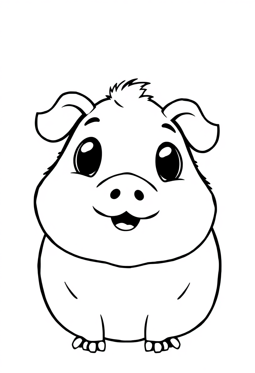 Sweet Guinea Pig coloring page, free printable