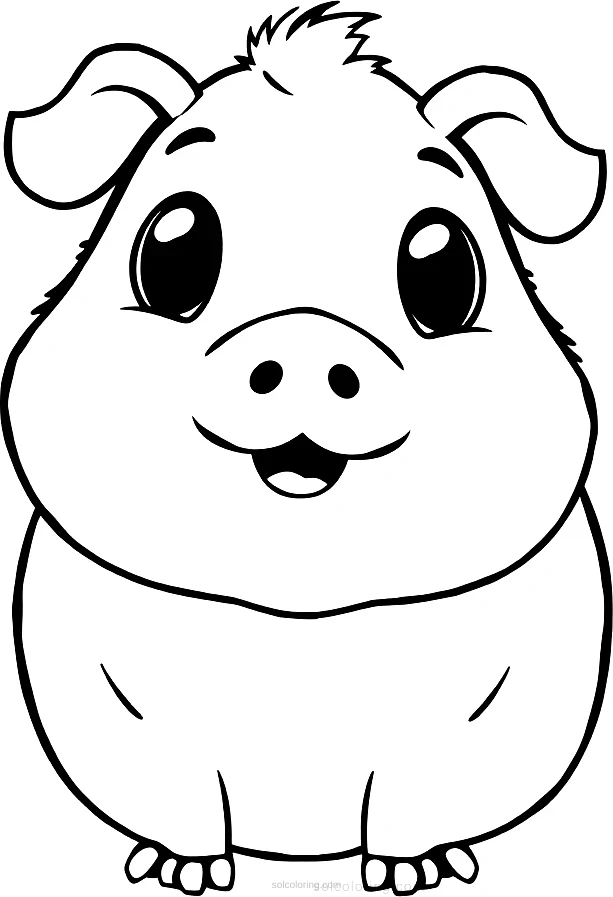 Sweet Guinea Pig coloring page for kids