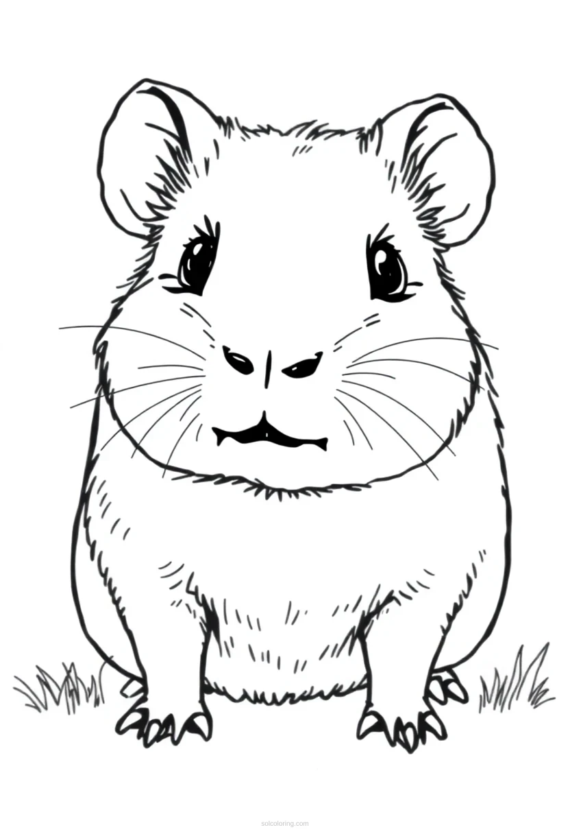 Sweet Guinea Pig coloring page for kids