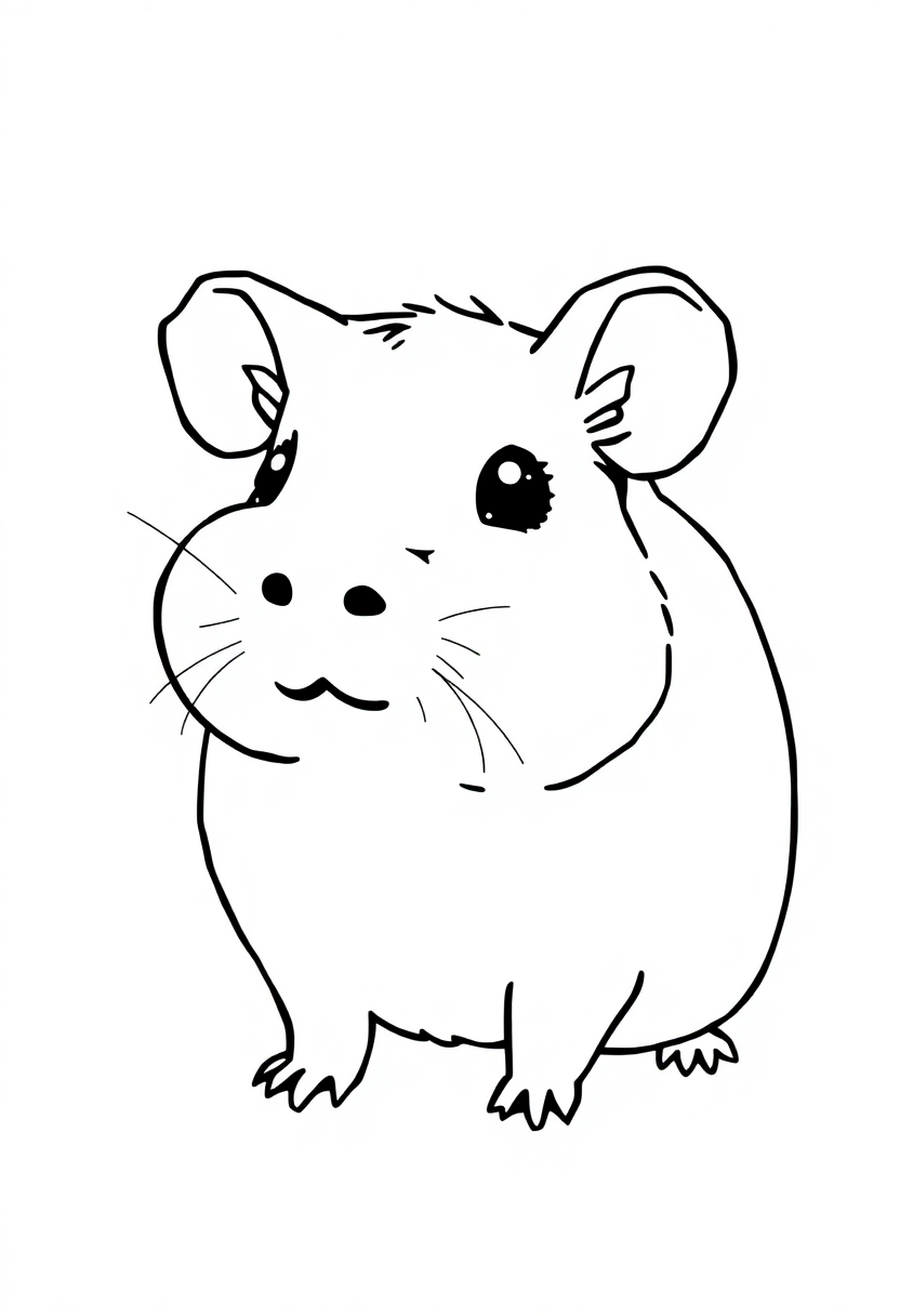 Sweet Guinea Pig coloring page, free printable